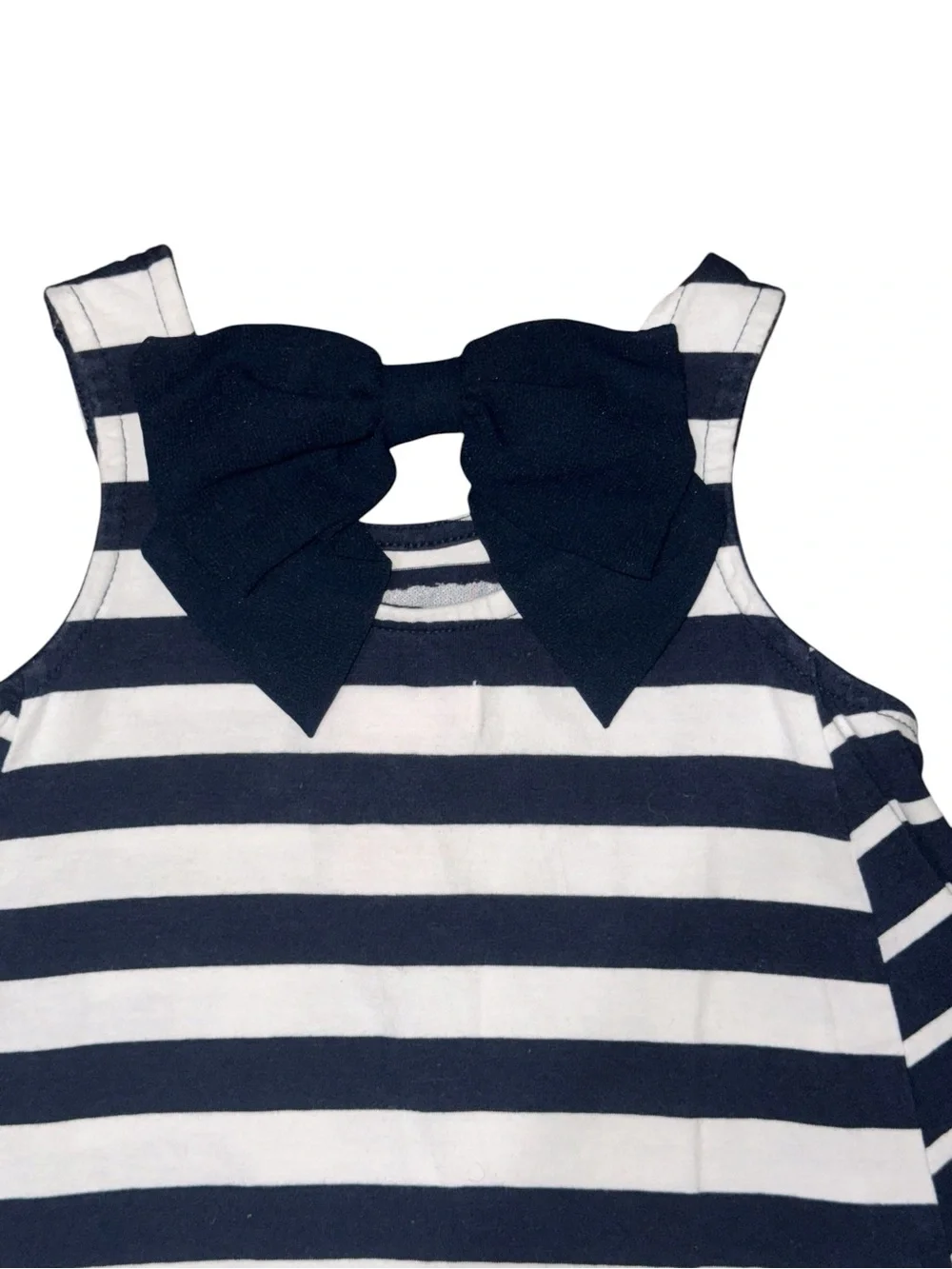 Tommy Bahama Navy & White Striped Dress with Red Sequin Accent